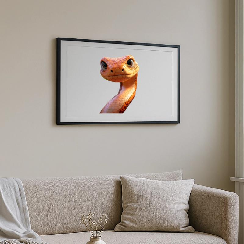 Schlange Python Kobra Mamba Klapperschlange Snake Gerahmtes Poster (69 × 49 cm)