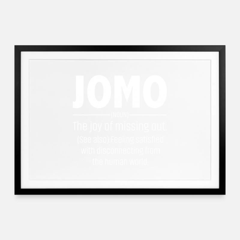 Jomo definition - Framed poster (69 × 49 cm) - black