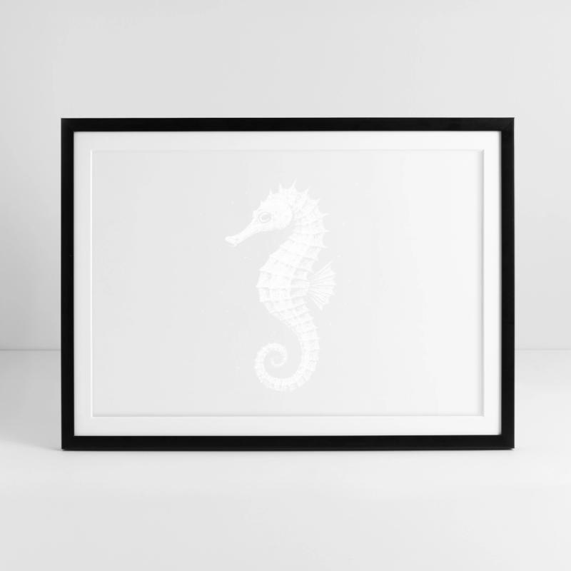 Hippocampe Affiche encadrée (69 × 49 cm)