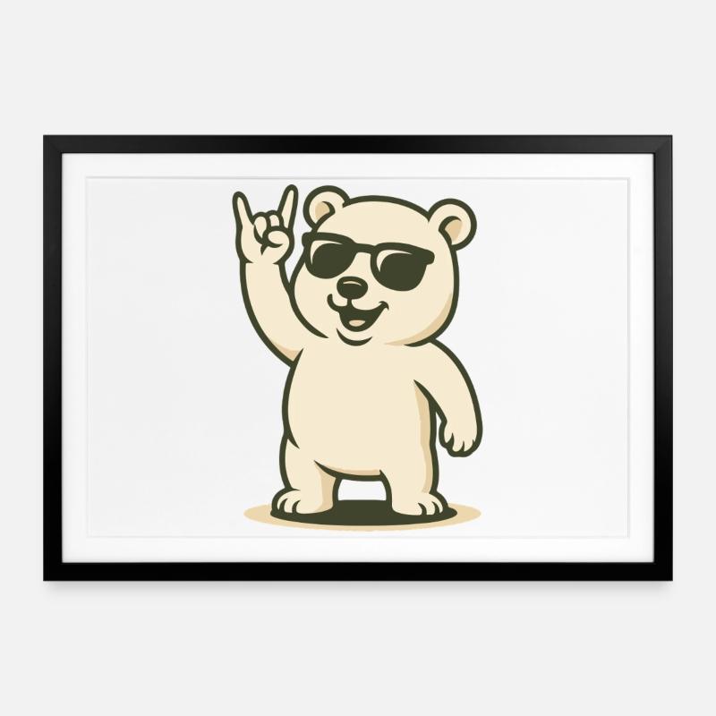 Arctic Rocker - Gerahmtes Poster (69 × 49 cm) - Schwarz