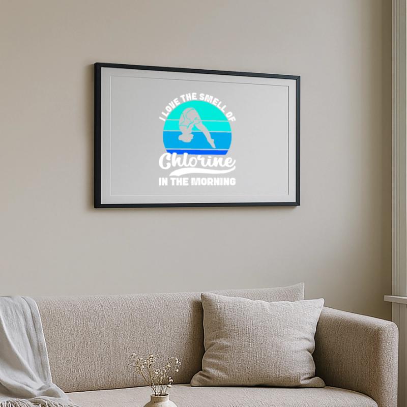 Kunstspringen Turmspringer Sprungbrett Gerahmtes Poster (69 × 49 cm)
