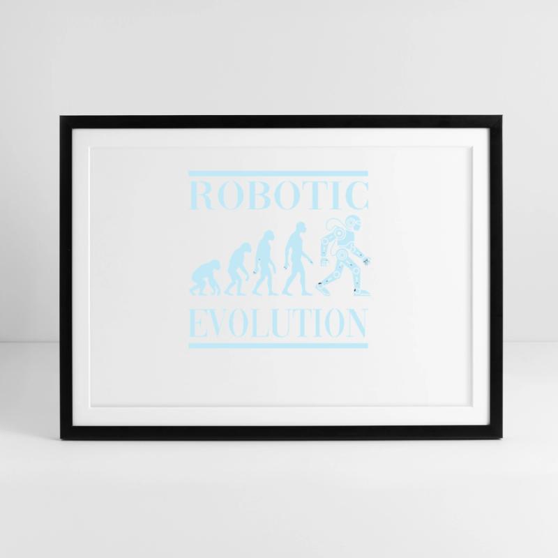 Robot Evolution Progress Human Future Framed poster (69 × 49 cm)
