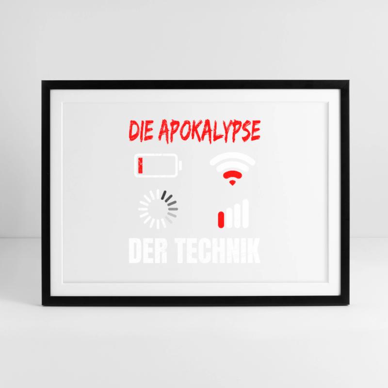 Coder DIE APOKALYPSE DER TECHNIK LUSTIG Gerahmtes Poster (69 × 49 cm)