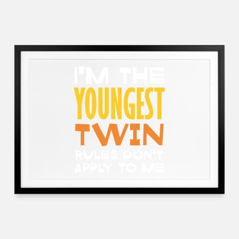 Youngest Gemini rules do not apply - Framed poster (69 × 49 cm) - black
