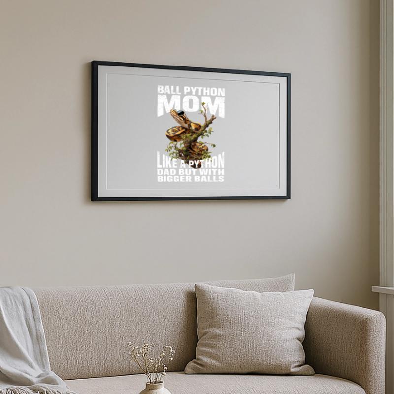 Maman Python roi Maman Serpents Terrarium Python Affiche encadrée (69 × 49 cm)