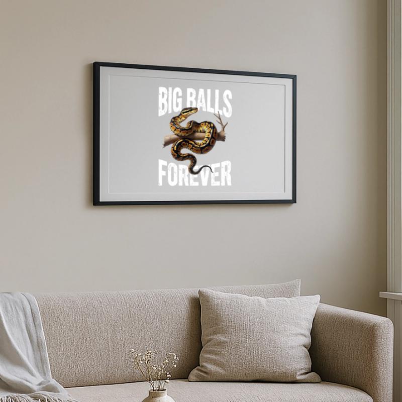 Königspython Schlangen Liebhaber Terrarium Python Gerahmtes Poster (69 × 49 cm)