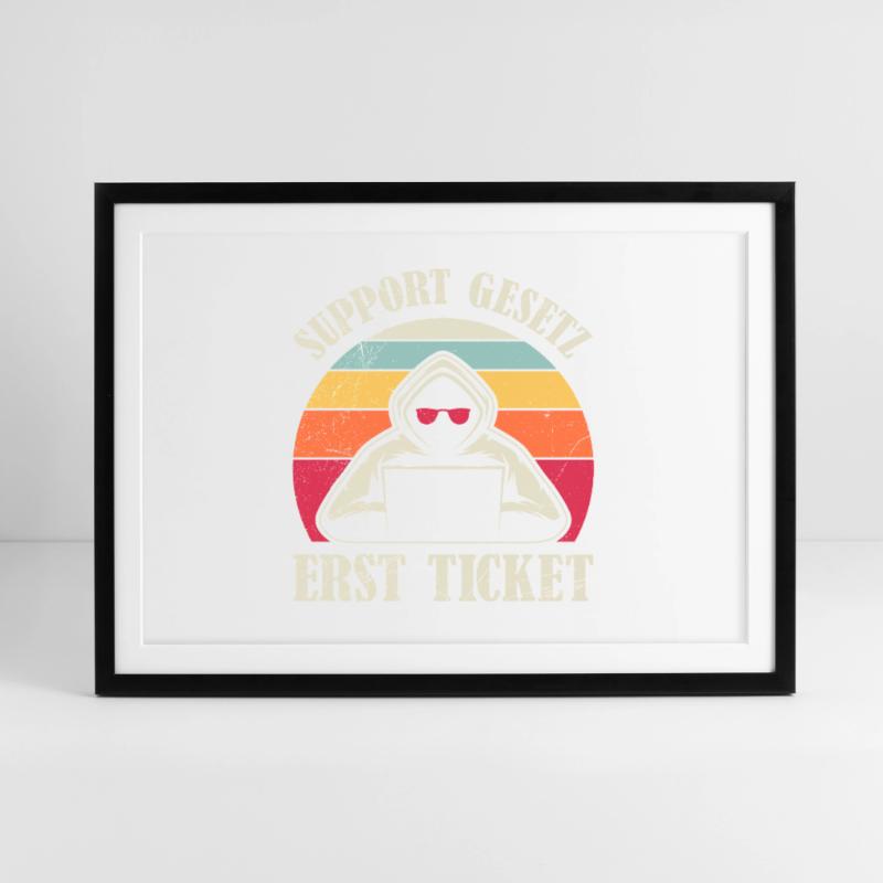 Computer Science Coder SUPPORT LAW FIRST TICKET Framed poster (69 × 49 cm)