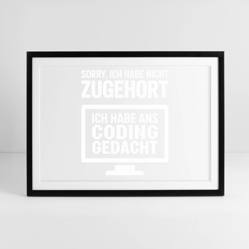 Coding Gedanke Spruch Gerahmtes Poster (69 × 49 cm)