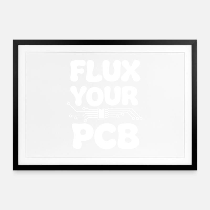 Flux Leiterplatten Löten PCB Solder Elektronik - Gerahmtes Poster (69 × 49 cm) - Schwarz