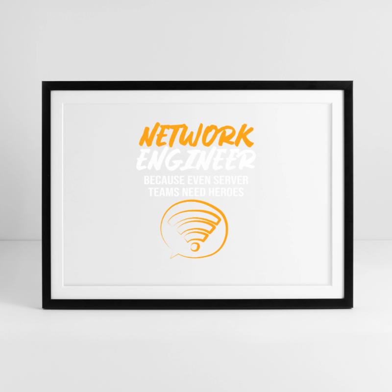 Network Computer Scientist Programmer Admin Framed poster (69 × 49 cm)