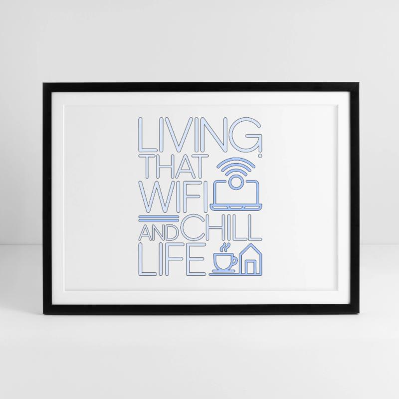 Remote Developer Living That WiFi Web Developer Framed poster (69 × 49 cm)