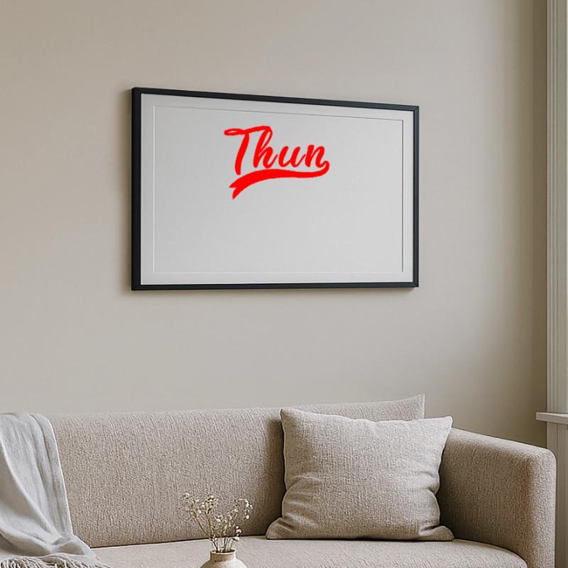 Thun Script Red Logo Framed poster (69 × 49 cm)