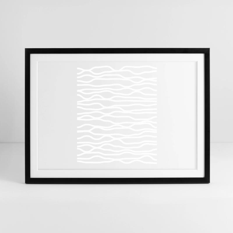 Zebra Wave Stripe Pattern Framed poster (69 × 49 cm)