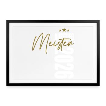 Meister 2026 - Gerahmtes Poster (69 × 49 cm) - Schwarz - Vorne