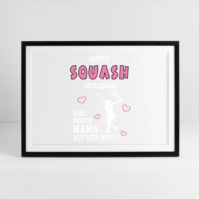 Squash Beste Mama Mutter Muttertag Geburtstag Gerahmtes Poster (69 × 49 cm)