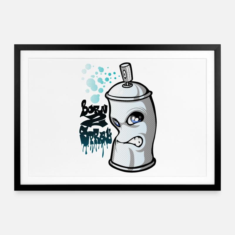 Spray and graffiti - Framed poster (69 × 49 cm) - black