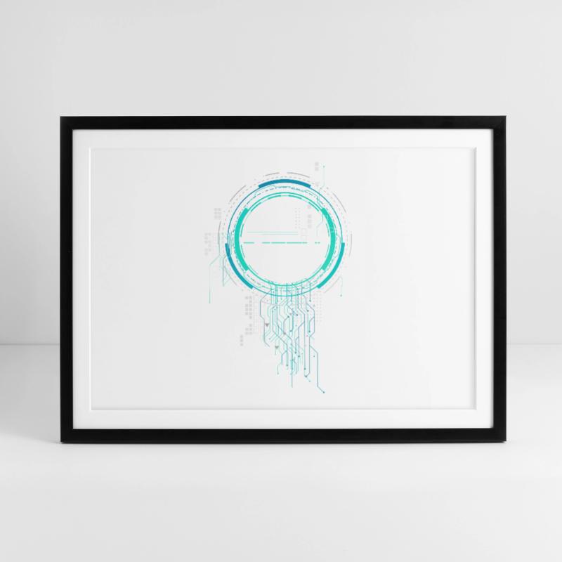 cpu Pc Nerd Raumschiff sci-Fi Core Platine lol cod Gerahmtes Poster (69 × 49 cm)