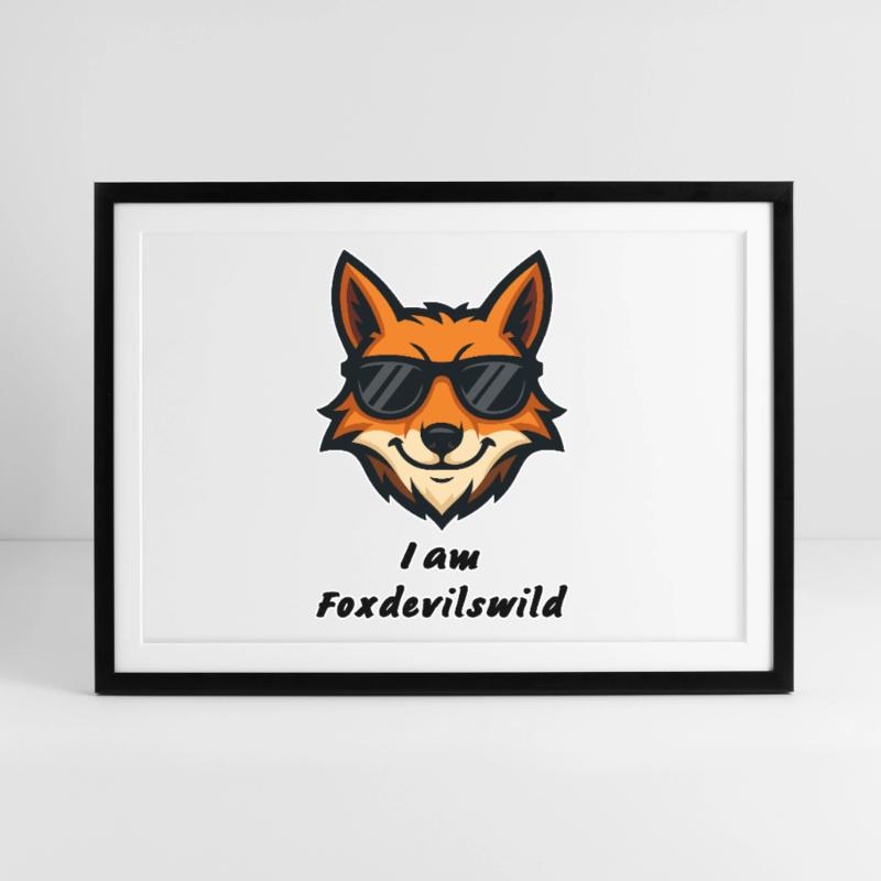 Foxdevilswild - I am Foxdevilswild - be cool Gerahmtes Poster (69 × 49 cm)