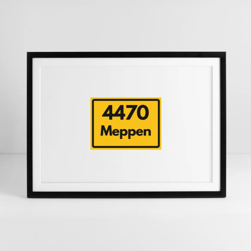 OLD POSTCODE POSTCODE RETRO 4470 MEPPEN Framed poster (69 × 49 cm)