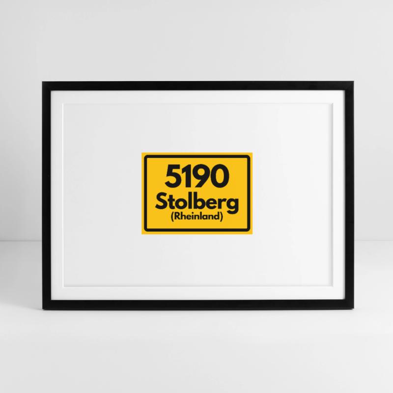 OLD POSTCODE ZIP CODE 5190 STOLBERG (RHINELAND) Framed poster (69 × 49 cm)