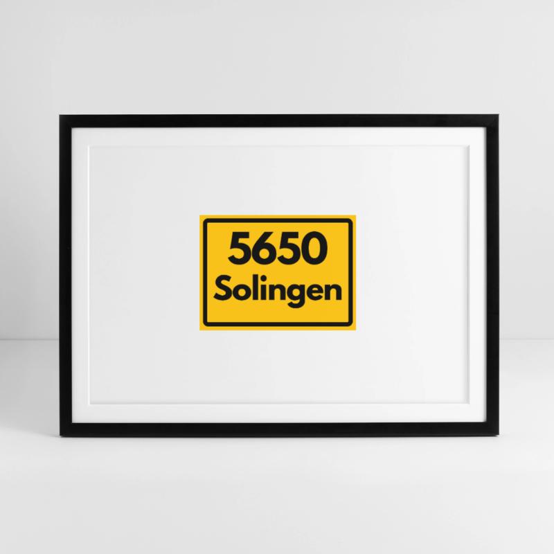 OLD POSTCODE POSTCODE RETRO 5650 SOLINGEN Framed poster (69 × 49 cm)