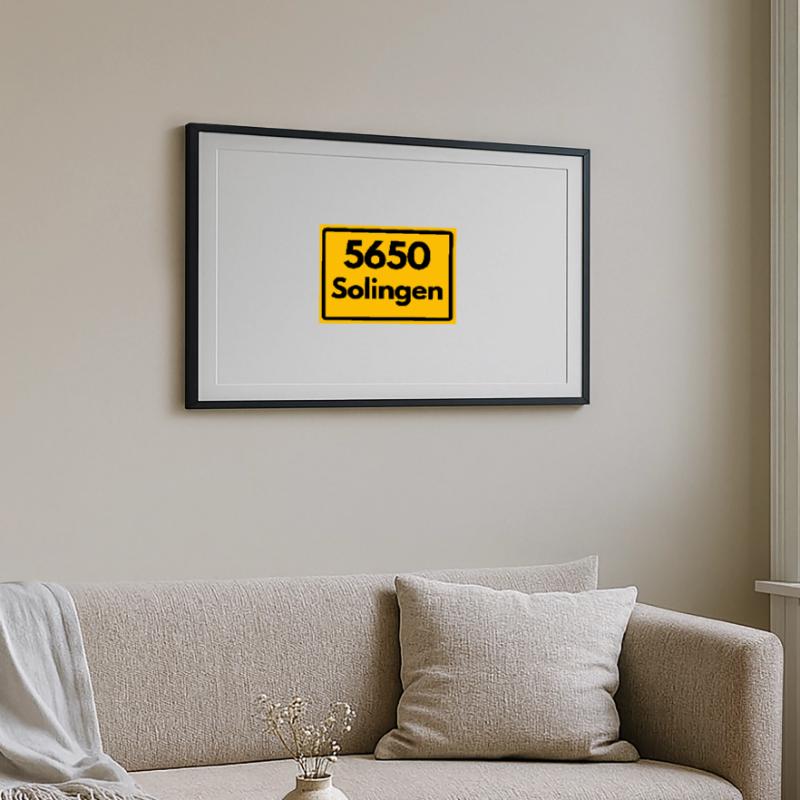 OLD POSTCODE POSTCODE RETRO 5650 SOLINGEN Framed poster (69 × 49 cm)