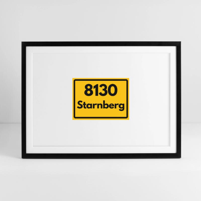 OLD POSTCODE POSTCODE RETRO 8130 STARNBERG HEIMAT Framed poster (69 × 49 cm)