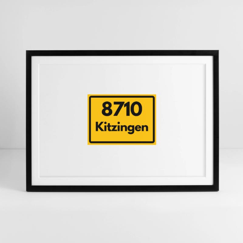 OLD POSTCODE ZIP CODE 8710 KITZINGEN HEIMATSTOLZ Framed poster (69 × 49 cm)