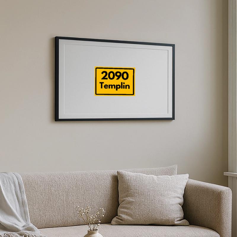 OLD POSTCODE POSTCODE RETRO 2090 TEMPLIN HEIMAT Framed poster (69 × 49 cm)