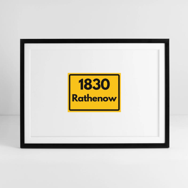 OLD POSTCODE ZIP CODE RETRO 1830 RATHENOW HEIMAT Framed poster (69 × 49 cm)