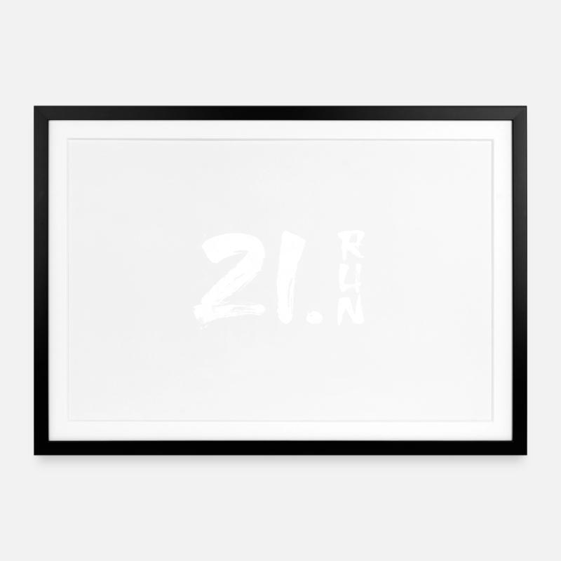 21.1 Halbmarathon - Gerahmtes Poster (69 × 49 cm) - Schwarz