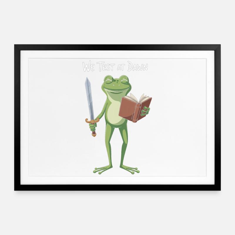 Quête de la Grenouille de l’Aube : Épée et Tome - Affiche encadrée (69 × 49 cm) - noir