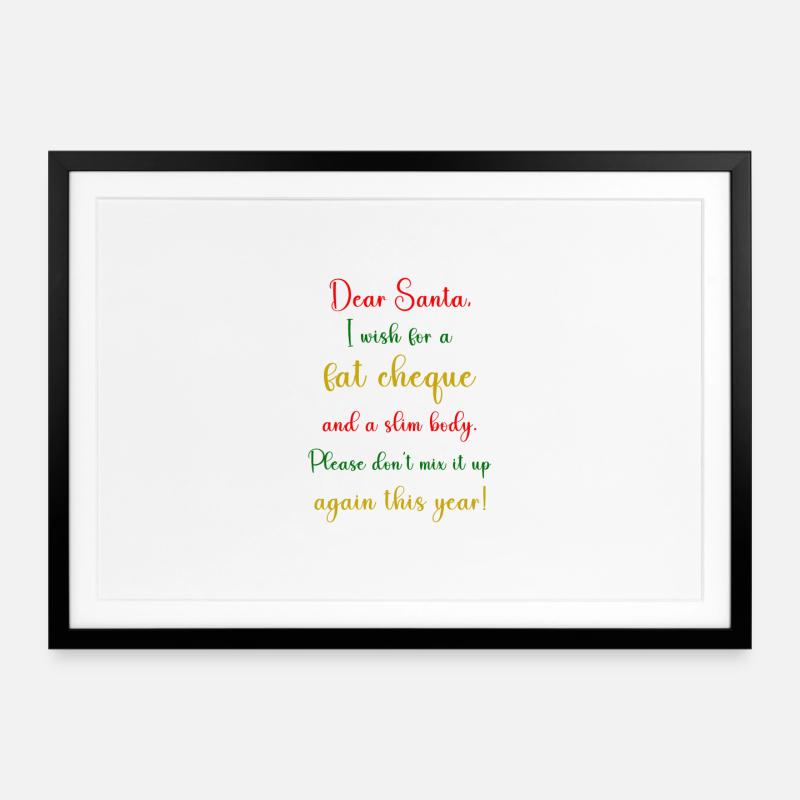 Dear Santa - Framed poster (69 × 49 cm) - black