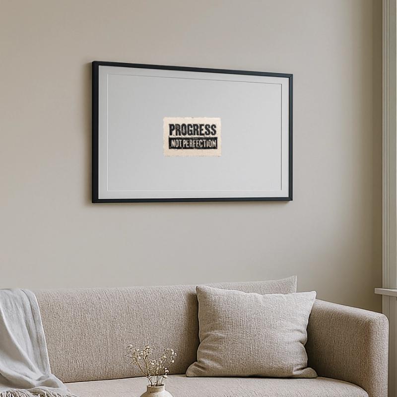 Progrès-pas-perfection Affiche encadrée (69 × 49 cm)