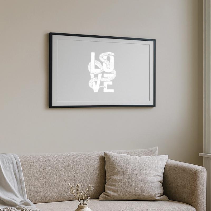 King Python Snakes LOVE Terrarium Python Framed poster (69 × 49 cm)