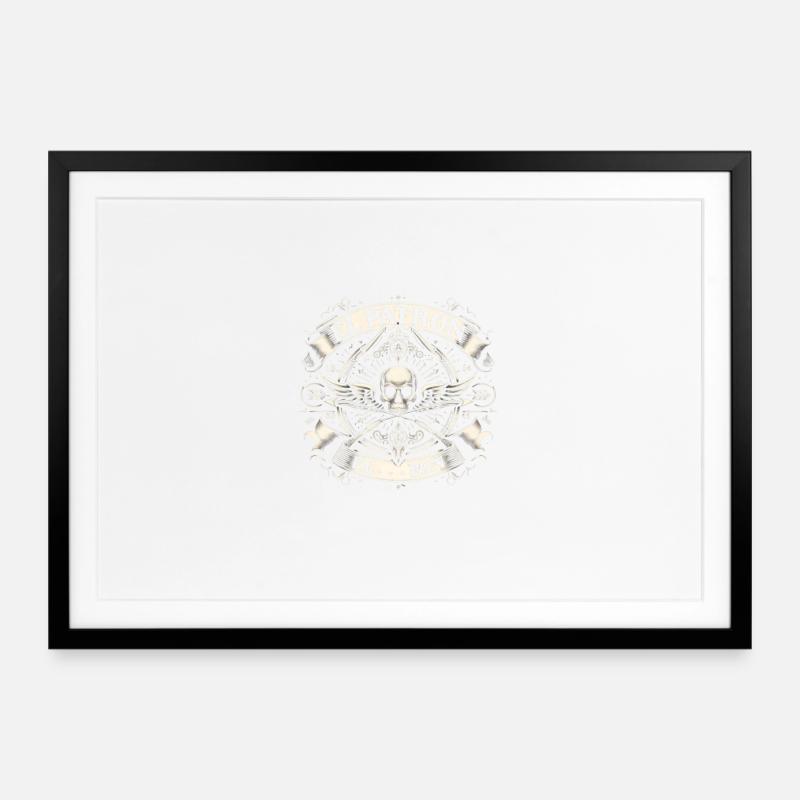 El Patron Schädel mit Flügeln  - Gerahmtes Poster (69 × 49 cm) - Schwarz