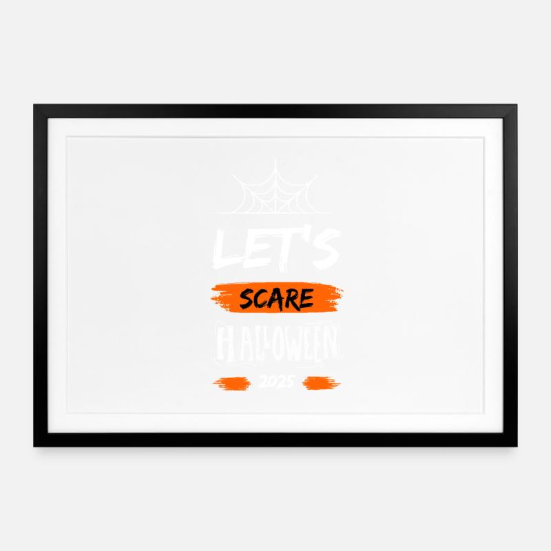 Effrayons Halloween 2025 - Affiche encadrée (69 × 49 cm) - noir