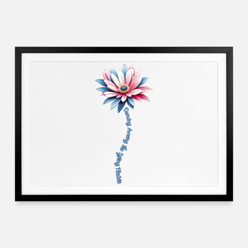 Spring Blossom Dance - Framed poster (69 × 49 cm) - black