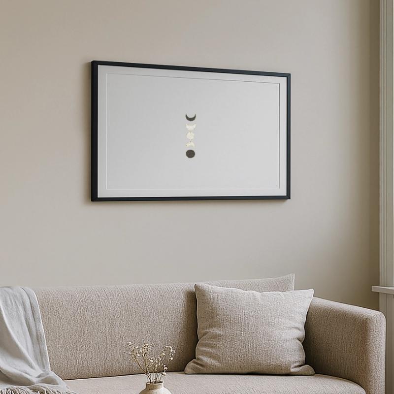 Moon Phases Marble Pattern Framed poster (69 × 49 cm)