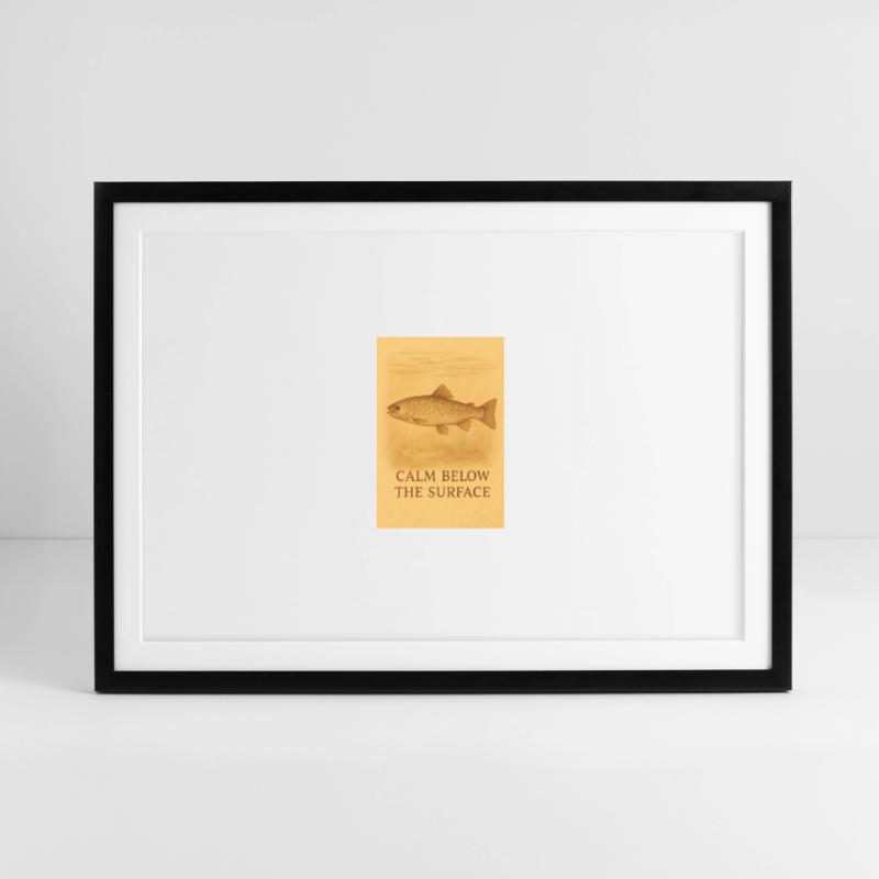 Ruhe unter der Oberfläche – Forellenabdruck Gerahmtes Poster (69 × 49 cm)