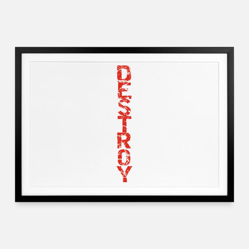 Détruire en rouge - Affiche encadrée (69 × 49 cm) - noir