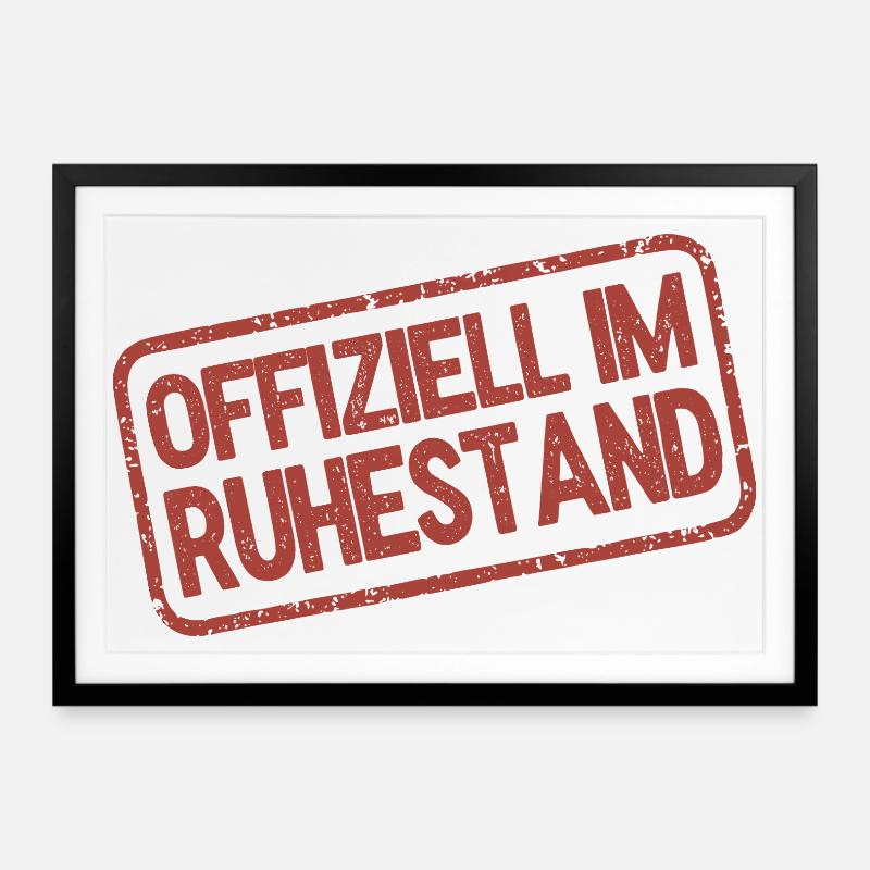 Offiziell im Ruhestand - Stempel - Gerahmtes Poster (69 × 49 cm) - Schwarz