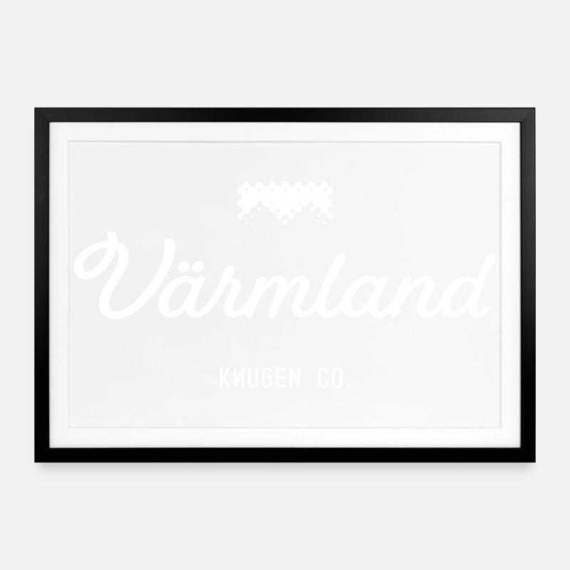 Värmland blanc - Affiche encadrée (69 × 49 cm) - noir