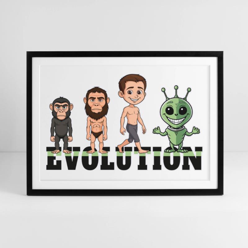 Evolution Alien Framed poster (69 × 49 cm)