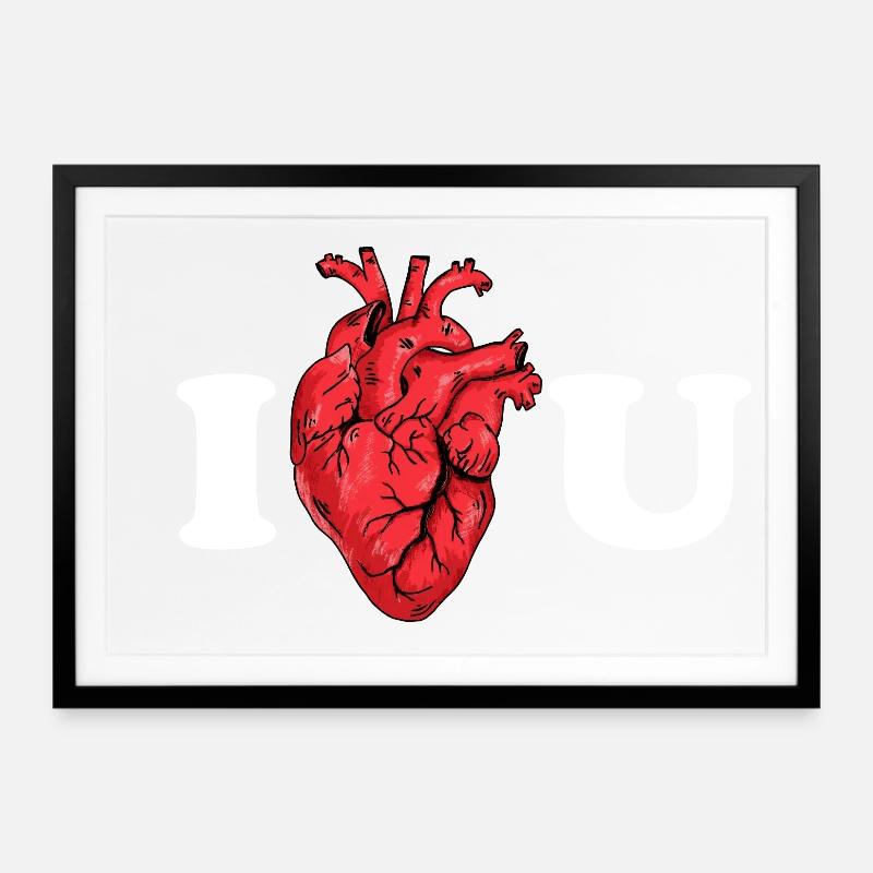 True love as an anatomical statement - Framed poster (69 × 49 cm) - black