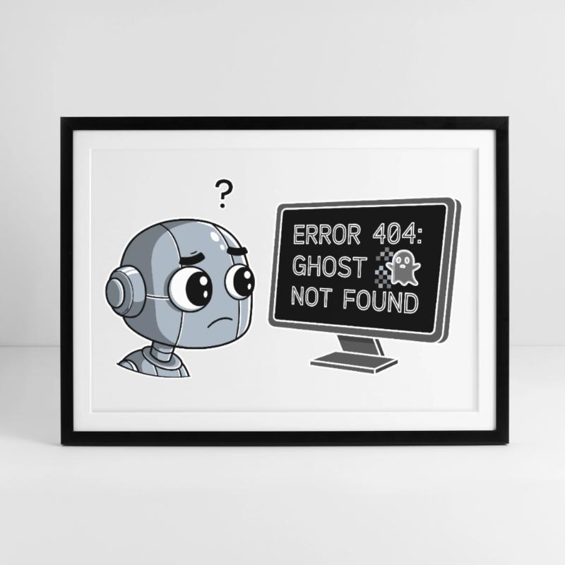 Error 404: Ghost Not Found Framed poster (69 × 49 cm)