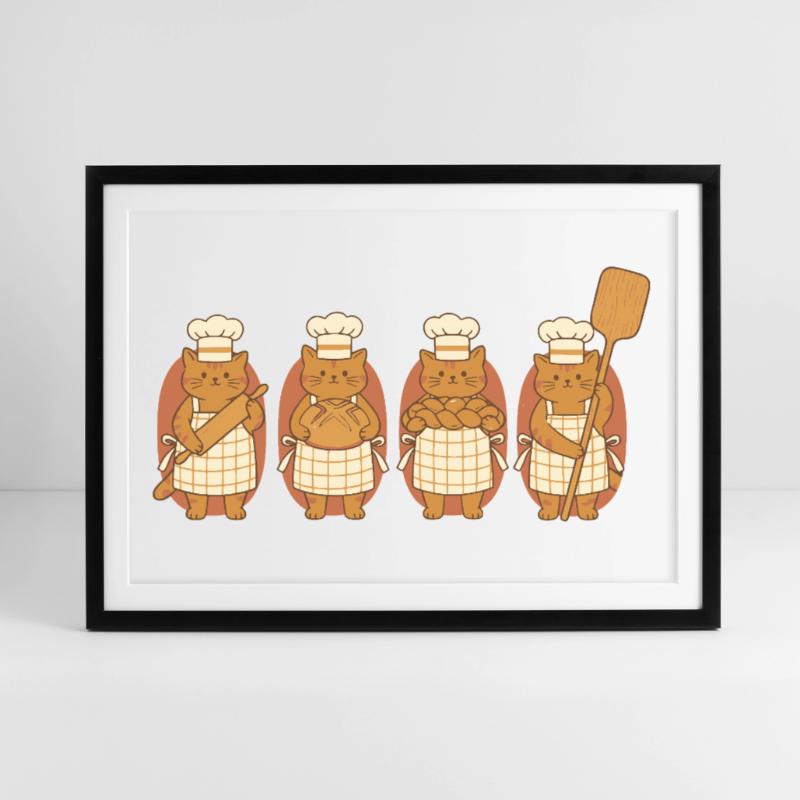 Sourdough Bread Baking Baker Bread Making Framed poster (69 × 49 cm)