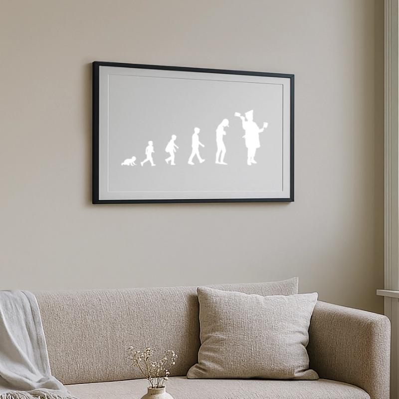 Évolution de bébé à boucher / métier Affiche encadrée (69 × 49 cm)