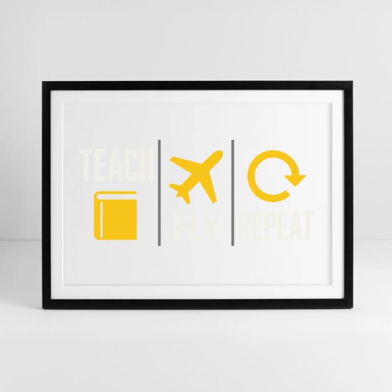 Flight Instructor Cfi Pilot Aviation Instructor Framed poster (69 × 49 cm)