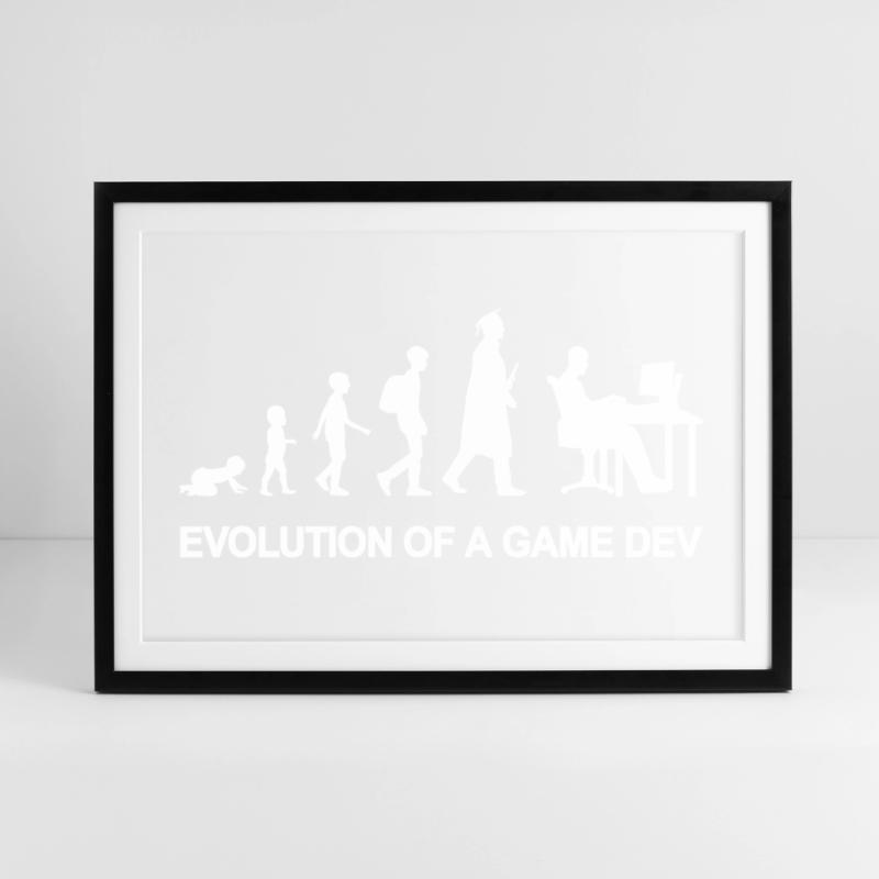 Game Developer Evolution Framed poster (69 × 49 cm)